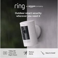 Image of Ring Stick Up Cam | Battery | HD Outdoor Wireless Camera System | White RRP £80