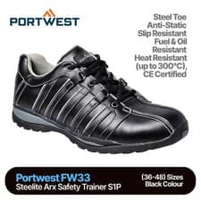 Image of PORTWEST Steelite Arx Safety Trainer S1P HRO Black FW33 | 36-48 EU Size |