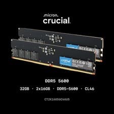 Image of Crucial 32GB (2x16GB) DDR5-5600 CL46 Desktop RAM Kit CT2K16G56C46U5