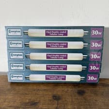 Image of 5 Pack Of Crompton Lamps S15 30W Opal Double Ended Tubular Lamp Bulbs 221mm New