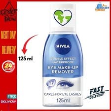 Image of NIVEA Double Effect Waterproof Eye Make-Up Remover (125 ml), Daily Use Face