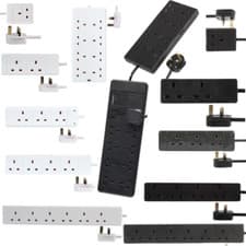 Image of UK Extension Lead Cable Electric Mains Power 1 2 3 4 6 8 10 Gang Way Plug Socket