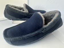 Image of New UGG Men's Shoes Slippers Size 8 Ascot Wool Casual Suede Fur Blue