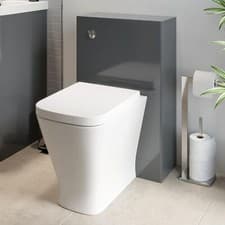 Image of Grey Gloss Back To Wall Toilet Unit with Toilet - 500mm Single Flush Modern