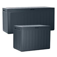 Image of Large Outdoor Storage Box Garden Patio Plastic Chest Lid Container Multibox