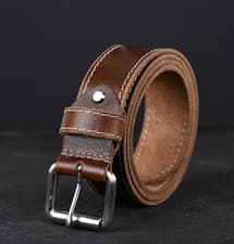 Image of 100% Genuine Pure Thick Leather High Quality Men Leather Belts 1.5 Belt Buckle