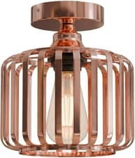 Image of Modern E27 Semi Flush Mount Ceiling Light Rose Gold Cage Kitchen Hallway Lamp