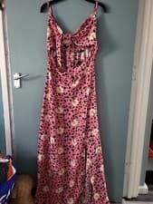 Image of BNWT Boohoo Size 16 Pink Floral Animal Print Maxi Long Dress (624/122)