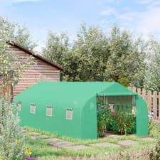 Image of Garden Polytunnel Walk-in Greenhouse Round Gable Top Window Heat Shed