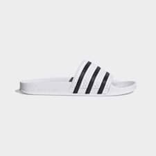 Image of Adidas Originals Adilette White Black Slides Sliders Sandals RRP £35
