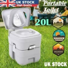 Image of 20L Mobile Camping Toilet Portable Travel Chemical WC Outdoor Handle Grey
