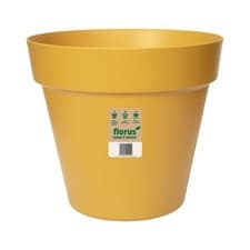 Image of Elho Paris Plant Pot 18cm Weather-Resistant Plastic Mustard Indoor Outdoor