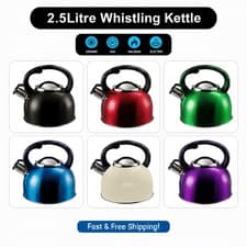 Image of Whistling Kettle 2.5L Stainless Steel For Gas Electric Induction Halogen Hobs