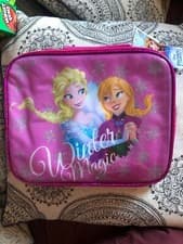 Image of Official Disney Frozen Elsa Kids Insulated Lunch Bag Box 3 Piece Bottle Tub