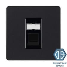 Image of BG Evolve Matt Black Screwless Switches & Sockets Black Inserts Full Range