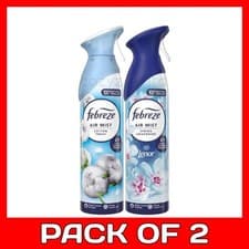 Image of Febreze Air Freshener Spray Cotton & Spring Awakening 185ml x2 Room Odour Clear