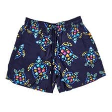 Image of Vilebrequin Mens Navy Moorea Turtle Print Swim Shorts Size S NWT