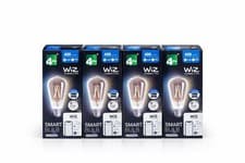 Image of Pack of 4 4Lite Wiz Connected Smart A60 B22 Tuneable White Filament Bulb Bayonet