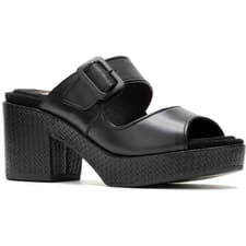 Image of Hush Puppies Poppy Leather Women's Black Sandals New