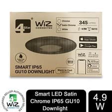 Image of 4lite WiZ WiFi&BT SMART LED SATINCHROME Downlight (IP65) Tuneable WhiteGU10Lamp
