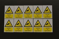 Image of Pack Of 10 CCTV In Operation Warning Safety Security Camera Signs/Stickers 70x50