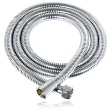 Image of Shower Hose 1.75m Stainless Steel Chrome 11mm bore Anti-kink 1/2in Replacement