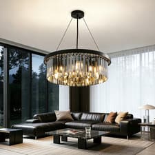 Image of Modern Crystal Chandeliers Luxury Adjustable Pendant Chandelier for Living Room