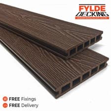Image of 3.6m Composite WPC Decking Boards - Deep Embossed Woodgrain Plastic Boards
