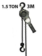 Image of Manual Ratchet Lever Hoist 1.5 Ton x 3 metre Heavy Duty Lifting Pulling Chain