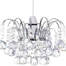 Image of Crystal Faceted Oriel Light Chandeliers Ceiling Light Chrome Finish Pendant