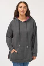 Image of Yours Curve Women's Plus Size Contrast Lining Hoodie