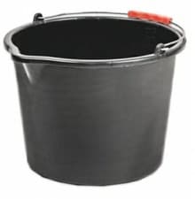 Image of 20L Litre Plastic Bucket Black Heavy Duty - Equestrian, Water, Builder Pouring