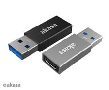 Image of Akasa AK-CBUB61-KT02 USB Type-A Male to USB Type-C Female Adapter (2-pack)