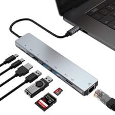 Image of 8-in-1 87W Type-C Docking Station: HDMI 4K, USB, SD/TF, RJ45, PD Fast Charge