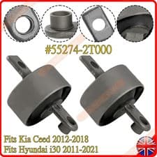 Image of Rear Left Right Control Suspension Trailing Arm Bush fits Hyundai i30 Kia Ceed