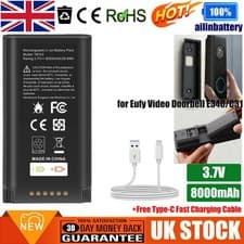 Image of ✅8000mAh Rechargeable Battery for Eufy Video Doorbell E340 /C31 w/Type C Cable