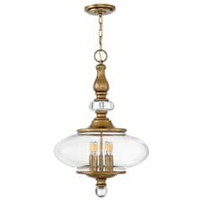 Image of 5 Bulb Ceiling Pendant Light Fitting Heritage Brass LED E14 60W Bulb