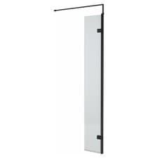 Image of Hudson Reed 300mm x 1950mm Fluted Wetroom Swing Screen with Matt Black Fittings