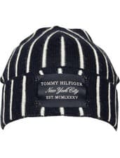 Image of Tommy Hilfiger Men's Beanie Hat Wool Blend Logo One Size BNWT Space Blue RRP £55