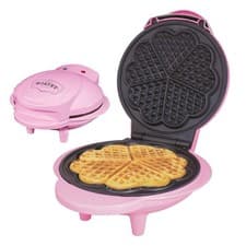 Image of Global Gizmos 35570 Heart Shaped Waffle Maker / 1000W / Unique Red 