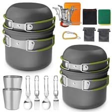 Image of Camping Cooking Set for 2 People, 18 PCS Camping Cookware Mess Kit