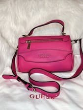 Image of GUESS Pink Leather Shoulder Bag Brand New with Dust Bag