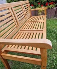 Image of Large Garden Bench 3 Seater Wooden Patio Furniture Outdoor Rustic Park Deck Seat