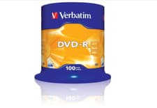 Image of Verbatim DVD-R 4.7GB 16X 120min 100 Pack Blank DVDs
