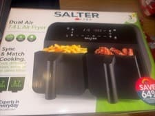 Image of Salter Dual Air Fryer 7.4 Litre Digital Display Black Brand New