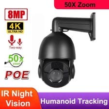 Image of 4K 8MP POE PTZ 50X Zoom IP Speed Human Auto Tracking 2 Way Audio PTZ Dome Camera