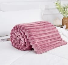 Image of Luxury Jacquard Ribbed Throw 200 x 240cm 6 Colour Options