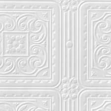 Image of Turner Tile Textured Luxury Vinyl Wallpaper Anaglypta White RD80000 - Paintable