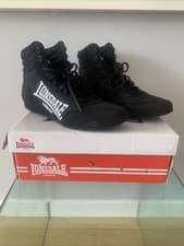 Image of LONSDALE CONTENDER LOW BOXING BOOTS SIZE UK7  BLACK WHITE NEVER WORN