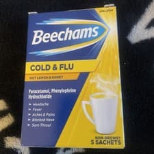 Image of 7 x Beechams - Cold & Flu - HOT LEMON & HONEY - 5 pk - 10/2027